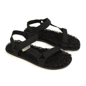 female black mesh sandal